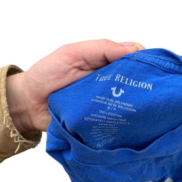 VINTAGE True Religion Big Buddha Shirt Small Blue - Picture 2 of 2